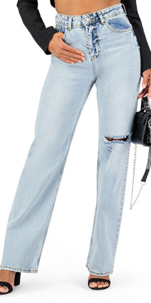 Roaming Wild High-Waisted Ripped Denim Jeans