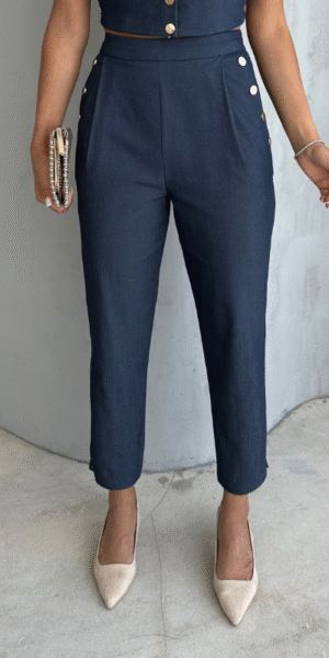 Golden-Trim Trousers